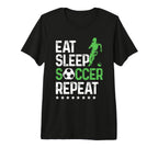 Eat Sleep Soccer Repeat Sport Player Tri T-Shirt - Custom Art Print Unisex