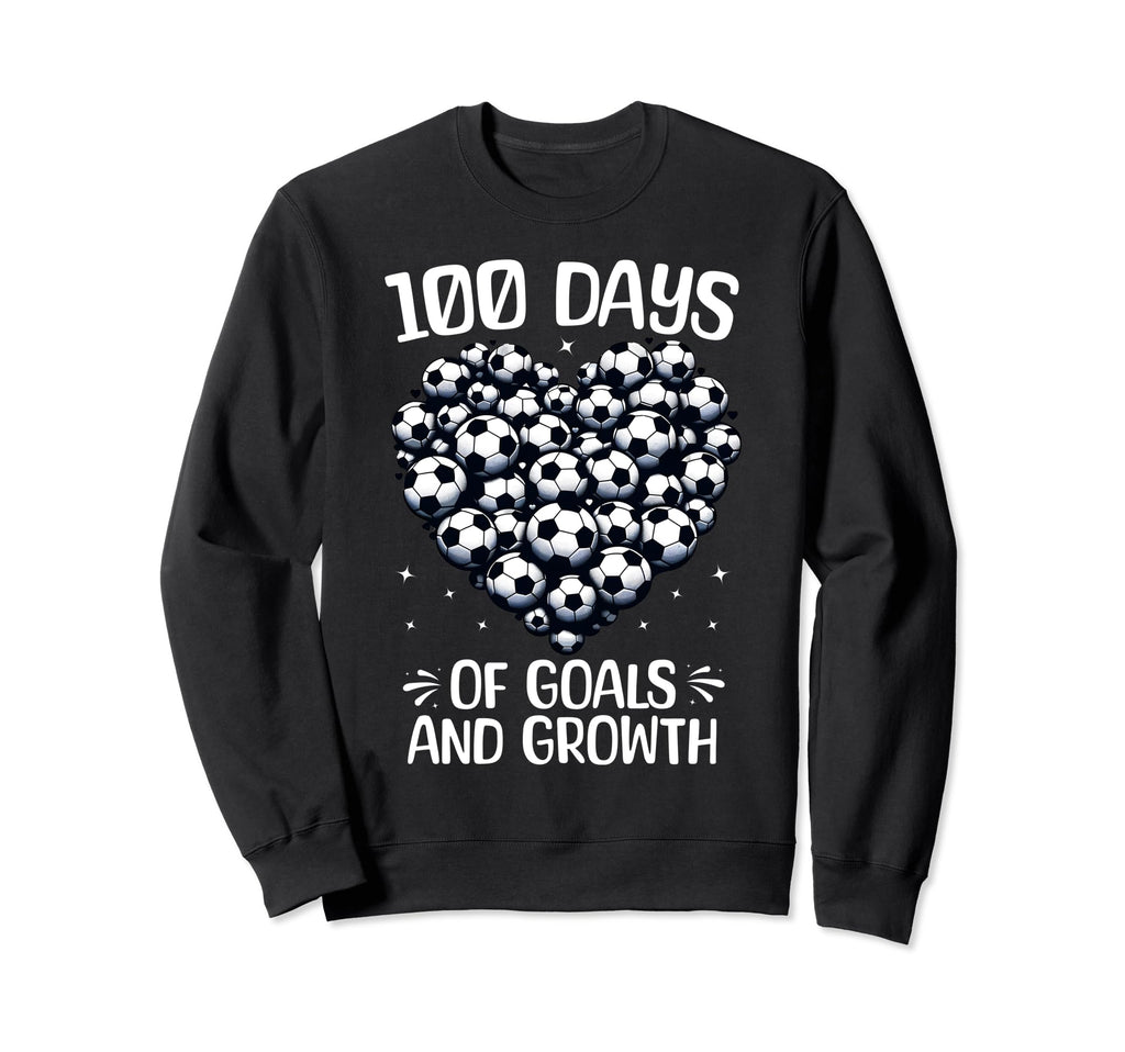 100 Days School Soccer Heart Love Sweatshirt - Unique Graphic for Adults