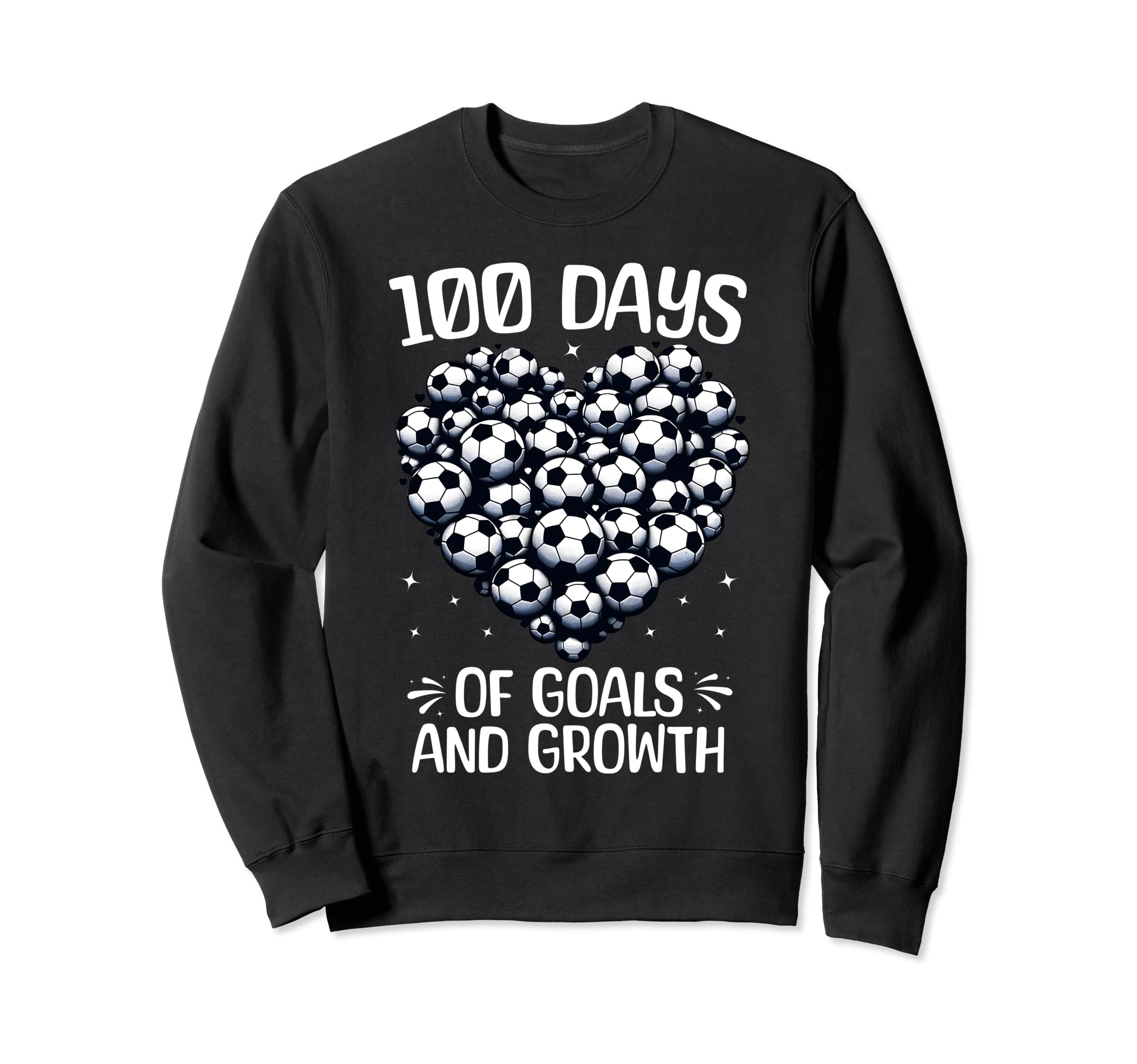 100 Days School Soccer Heart Love Sweatshirt - Unique Graphic for Adults