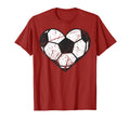 Soccer Ball Heart Valentines Day T-Shirt - Casual Everyday Wear Men Women