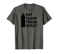 Eat Sleep Train Repeat Funny Gym T-Shirt - Minimalist Print Men Women