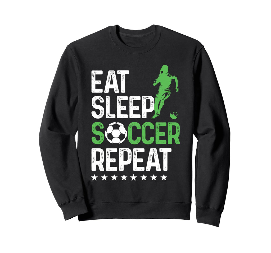 Eat Sleep Soccer Repeat Sport Sweatshirt - Minimalist Print Men Women