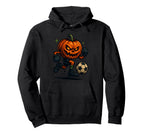 Halloween Scary Pumpkin Showing Soccer Hoodie - Unique Graphic for Adults