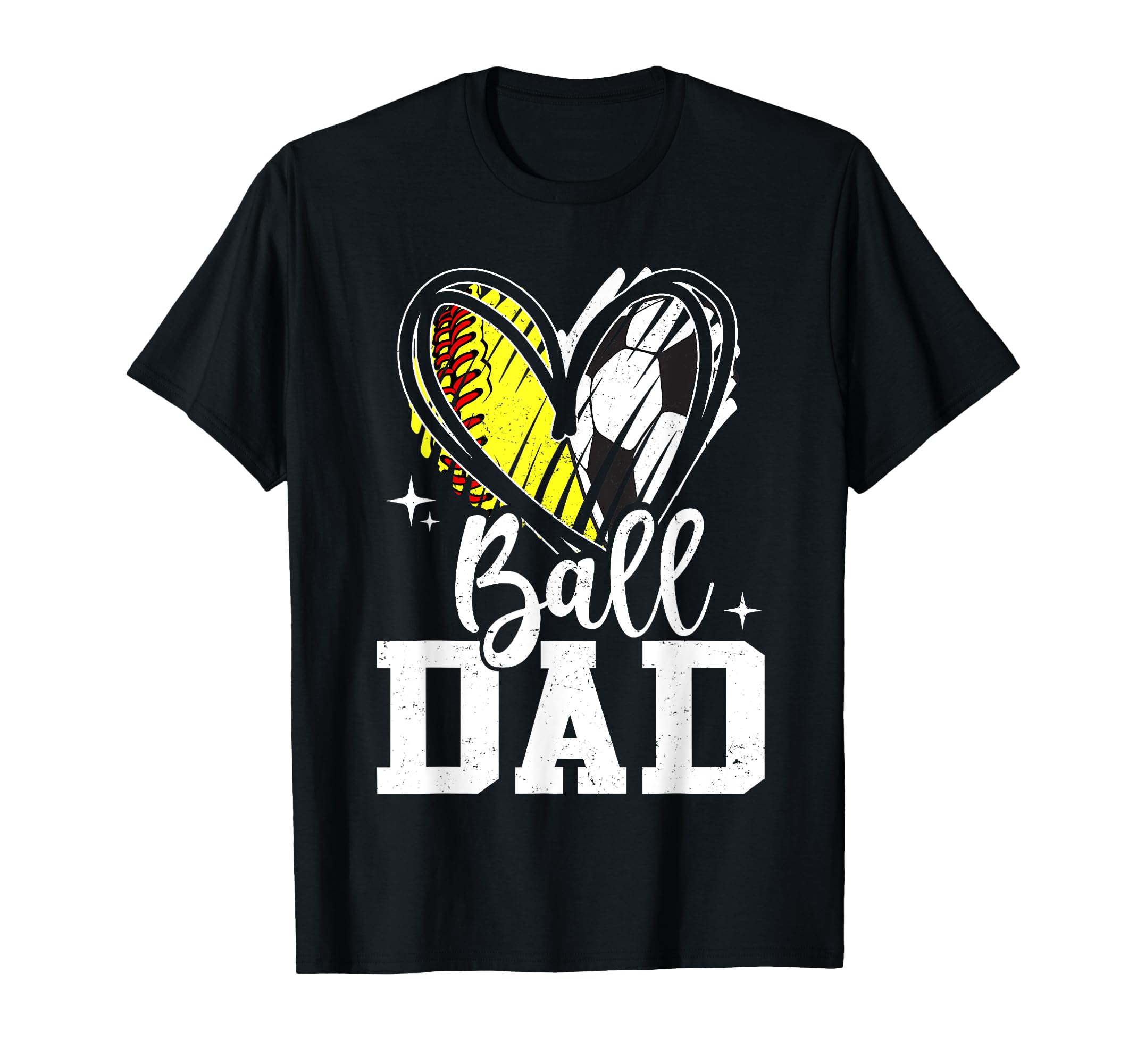 Ball Dad Softball Soccer Ball Dad Both T-Shirt - Graphic Print Men Women