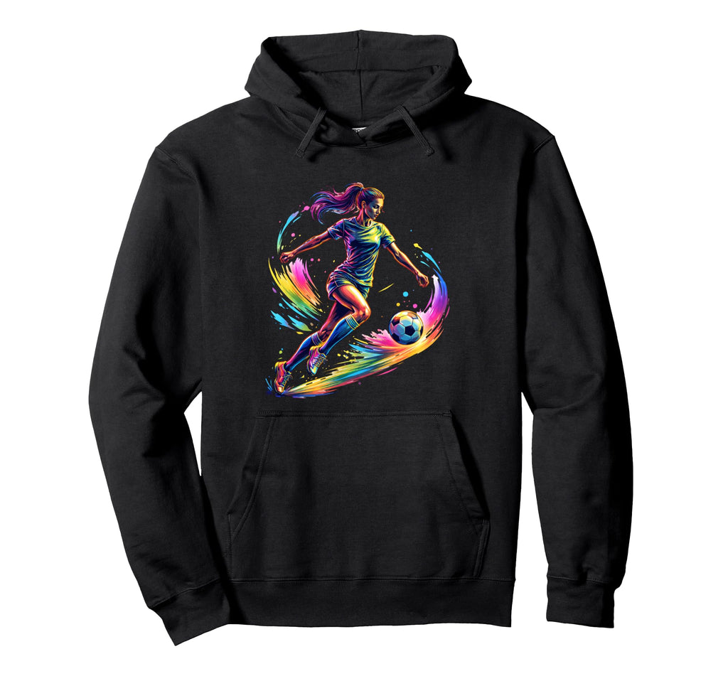 Colorful Soccer Splash Sports Hoodie - Minimalist Print Men Women
