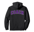 Coach Sports Trainer Purple White Back Hoodie - Unique Graphic for Adults