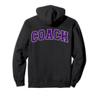 Coach Sports Trainer Purple White Back Hoodie - Unique Graphic for Adults