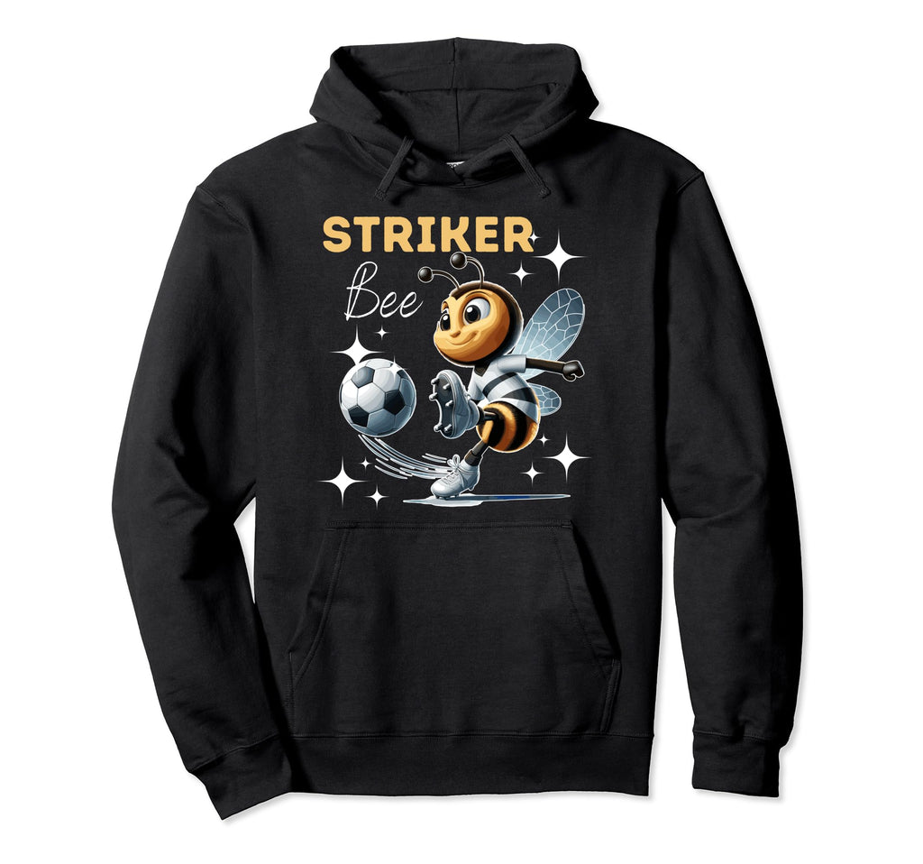 Striker Bee Soccer Enthusiast Hoodie - Minimalist Print Unisex