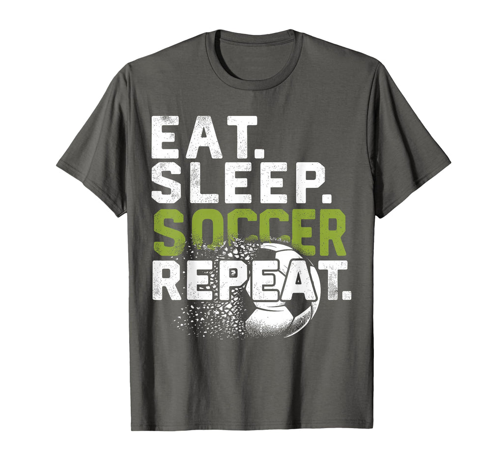 Funny Soccer Eat Sleep Soccer Repeat T-Shirt - Custom Art Print Unisex