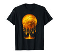 Gold Soccer Ball Drip Abstract Soccer T-Shirt - Graphic Print for Adults