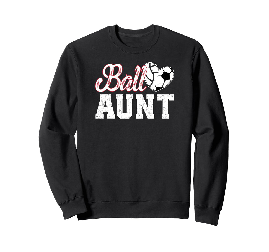Ball Aunt Heart Soccer Volleyball Sweatshirt - Trendy Graphic Men Women
