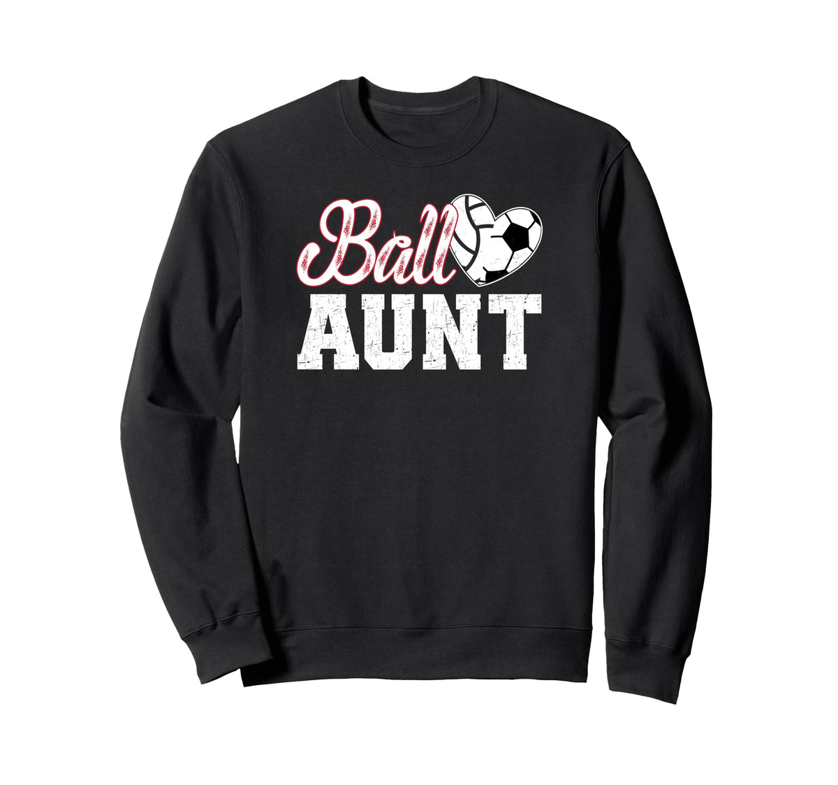 Ball Aunt Heart Soccer Volleyball Sweatshirt - Trendy Graphic Men Women
