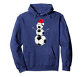 Funny Football Snowman Soccer Hoodie - Graphic Print Unisex