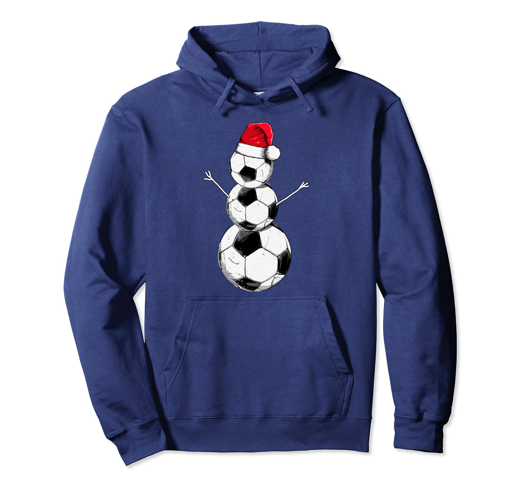 Funny Football Snowman Soccer Hoodie - Graphic Print Unisex