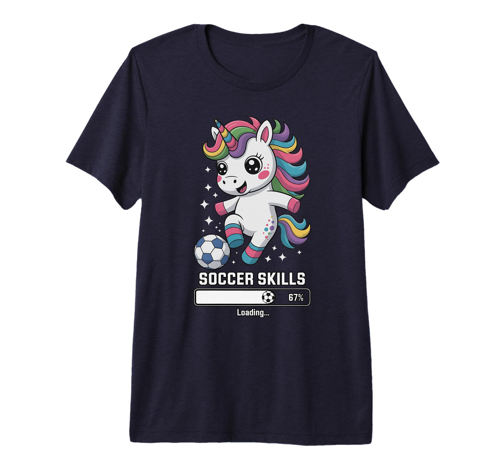Unicorn Soccer Skills Loading T-Shirt - Casual Everyday Wear for Adults