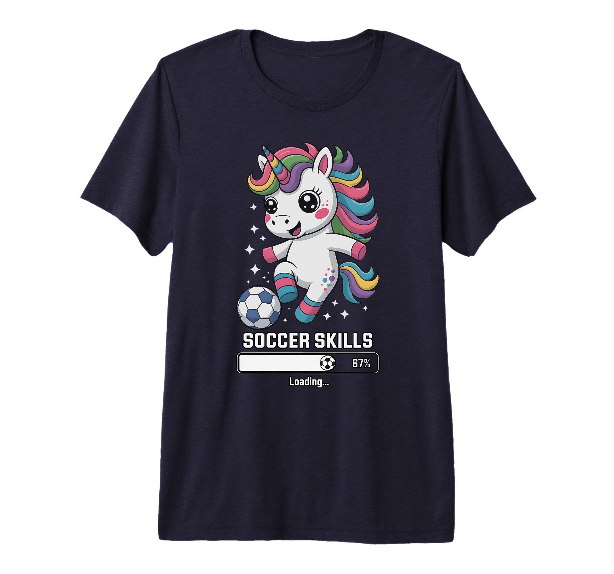 Unicorn Soccer Skills Loading T-Shirt - Casual Everyday Wear for Adults