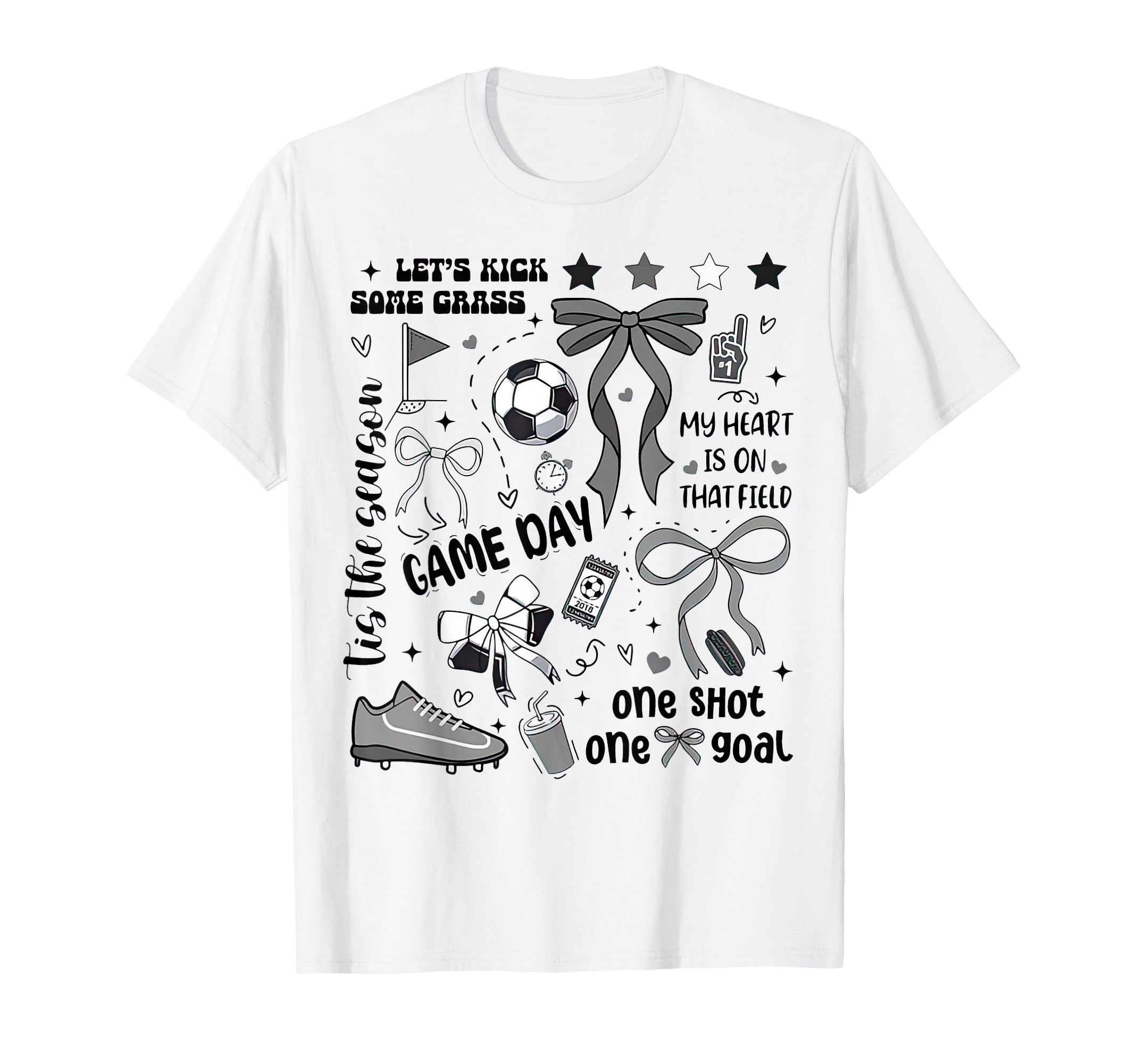 Game Day Soccer Coquette Mom One Shot T-Shirt - Novelty Apparel Men Women
