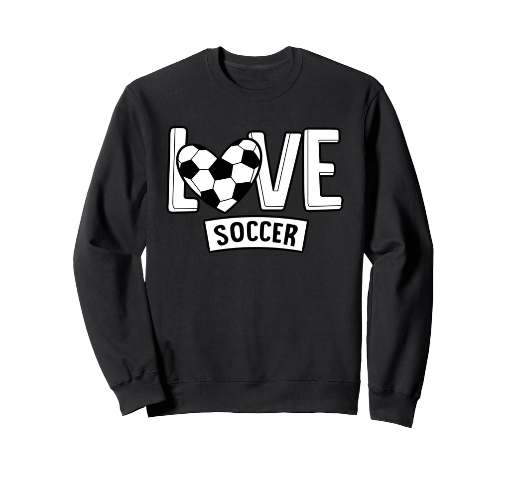 Love Soccer Funny Hearty Soccer Player Sweatshirt - Graphic Print Unisex