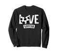 Love Soccer Funny Hearty Soccer Player Sweatshirt - Graphic Print Unisex