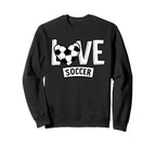 Love Soccer Funny Hearty Soccer Player Sweatshirt - Graphic Print Unisex