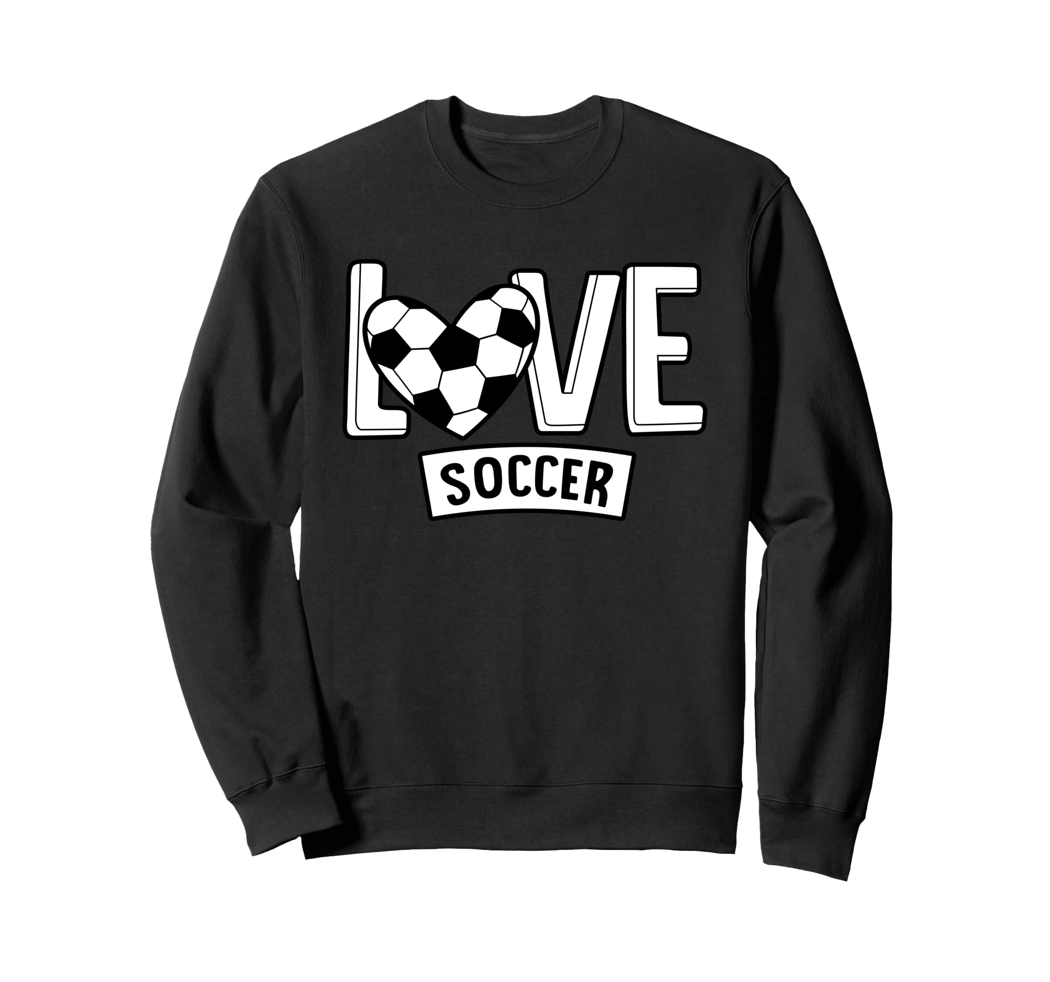 Love Soccer Funny Hearty Soccer Player Sweatshirt - Graphic Print Unisex