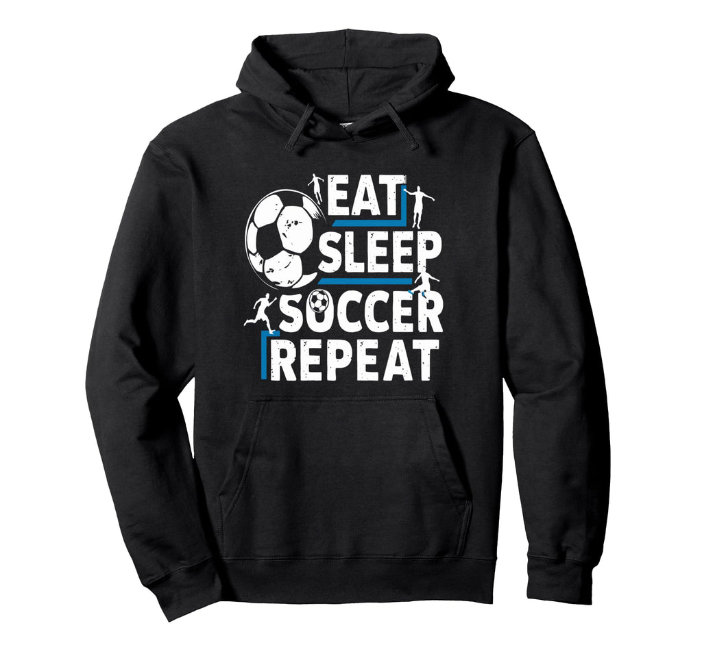 Soccer Lovers Eat Sleep Repeat Sports Hoodie - Minimalist Print Men Women