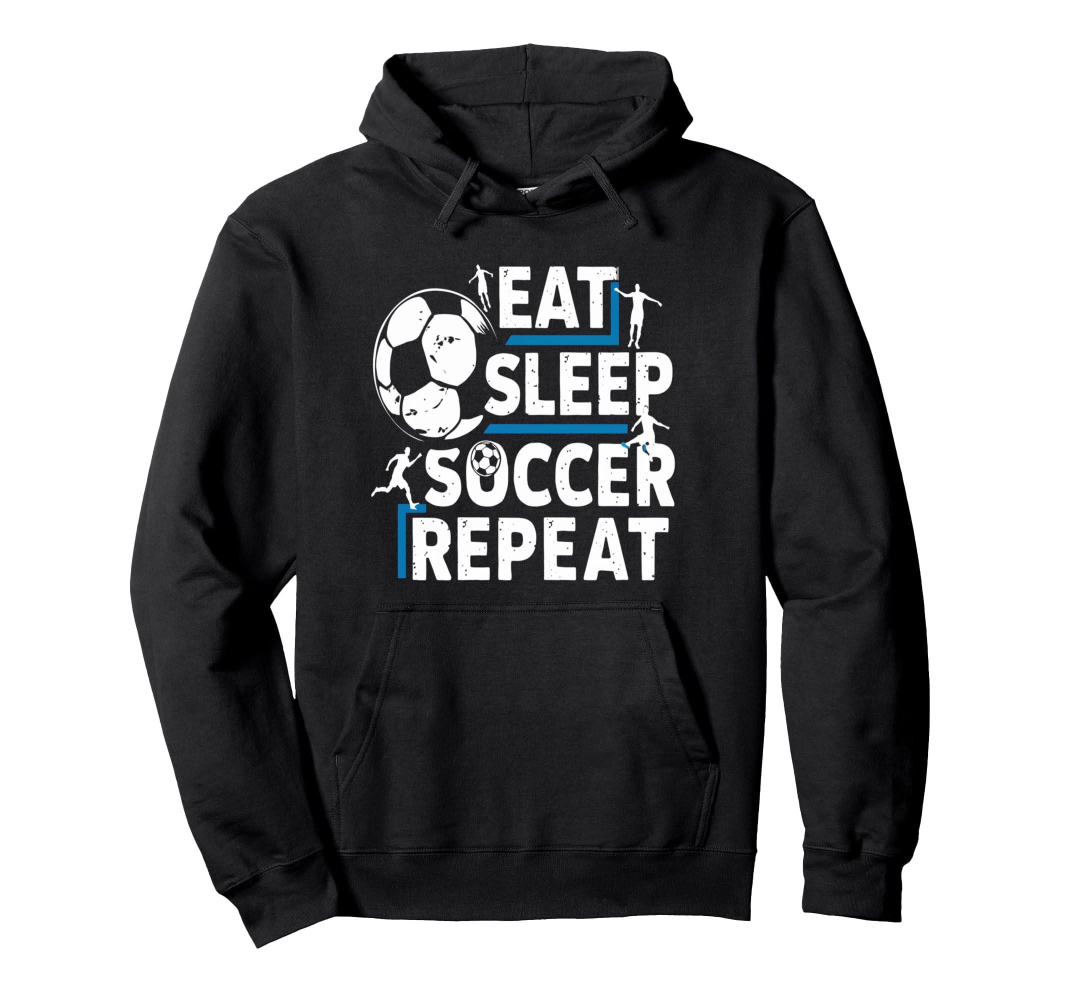 Soccer Lovers Eat Sleep Repeat Sports Hoodie - Minimalist Print Men Women