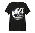 Eat Sleep Soccer Repeat Soccer Player T-Shirt - Trendy Graphic Men Women