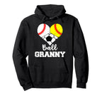 Ball Granny Heart Funny Baseball Hoodie - Fun Novelty Design Unisex