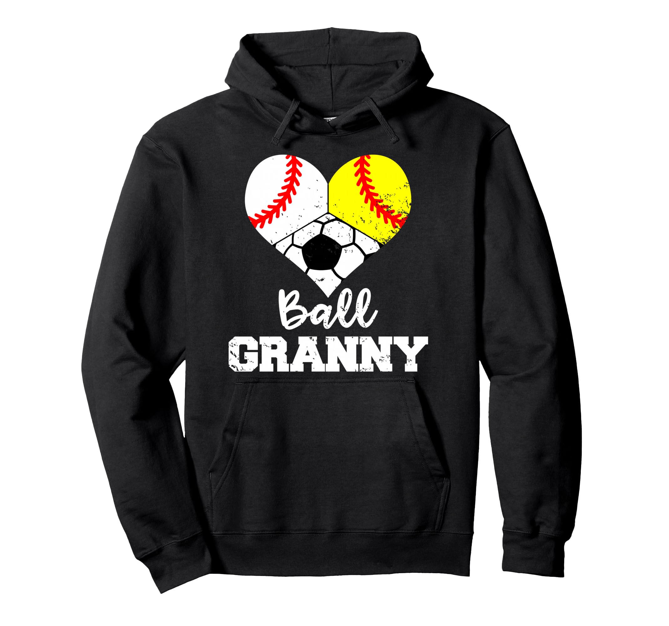 Ball Granny Heart Funny Baseball Hoodie - Fun Novelty Design Unisex