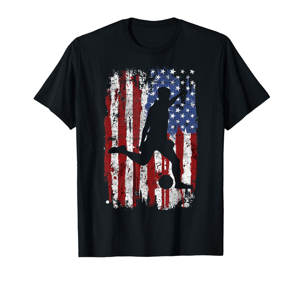 Soccer Usa Flag T-Shirt - Minimalist Print for Adults
