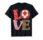 Love Leopard Heart Soccer Lover T-Shirt - Streetwear Style for Adults