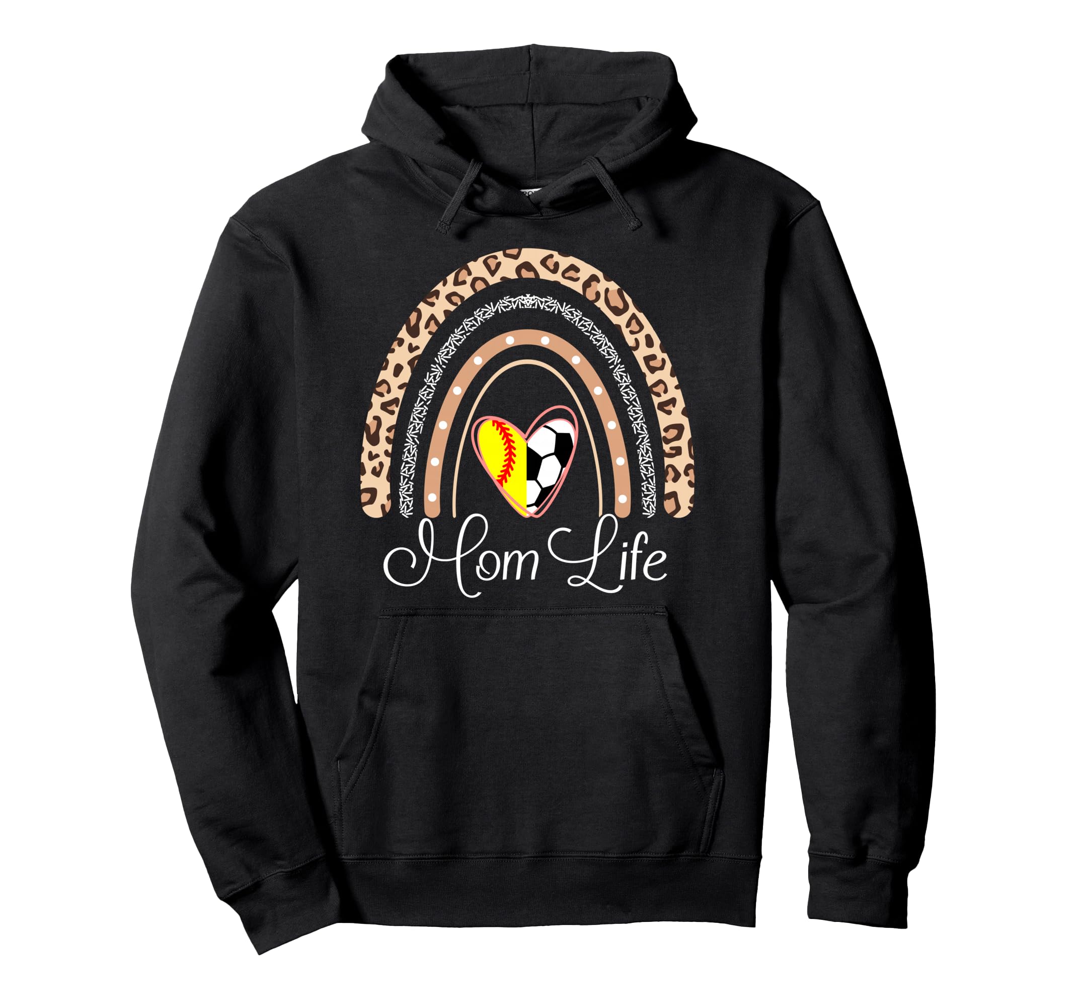 Mom Life Boho Rainbow Funny Soccer Hoodie - Trendy Graphic Men Women