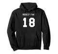 Number 18 Biggest Fan Sport Spirit Wear Hoodie - Custom Art Print Unisex
