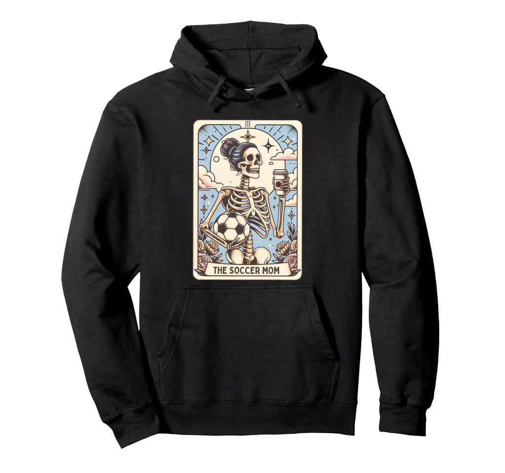 Soccer Mom Tarot Card Skeleton Hoodie - Minimalist Print Men Women