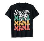 Groovy Soccer Football Player Mama Fan T-Shirt - Custom Art Print Unisex