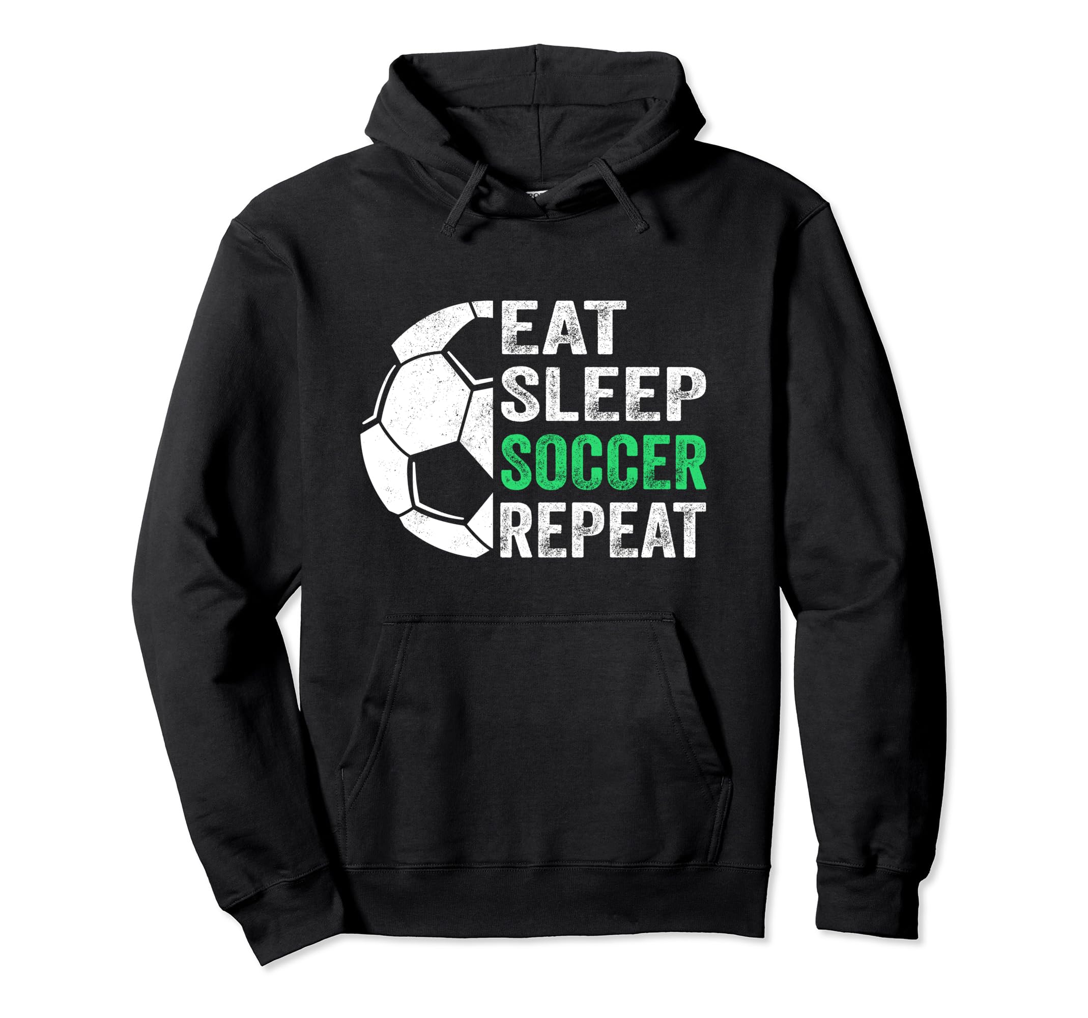 Eat Sleep Soccer Repeat Hoodie - Unique Graphic Men Women