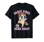 Grace Vibes Soccer Unicorn Just Who T-Shirt - Unique Graphic Men Women