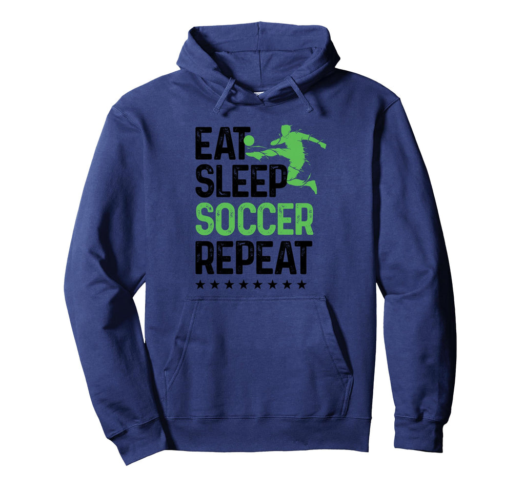 Eat Sleep Soccer Repeat Sport Player Hoodie - Minimalist Print for Adults
