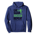 Eat Sleep Soccer Repeat Sport Player Hoodie - Minimalist Print for Adults