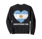 Argentinian Flag Heart Soccer Sweatshirt - Trendy Graphic for Adults