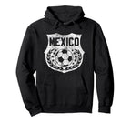 Mexico Soccer Distressed Shield Badge Hoodie - Trendy Graphic Unisex