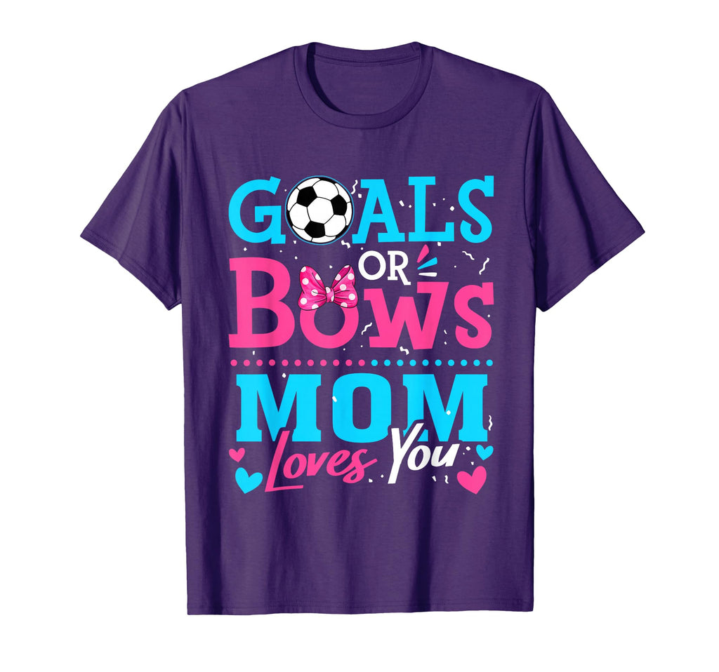 Gender Reveal Goals Or Bows Mom T-Shirt - Minimalist Print for Adults