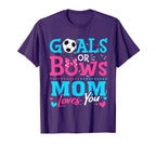Gender Reveal Goals Or Bows Mom T-Shirt - Minimalist Print for Adults