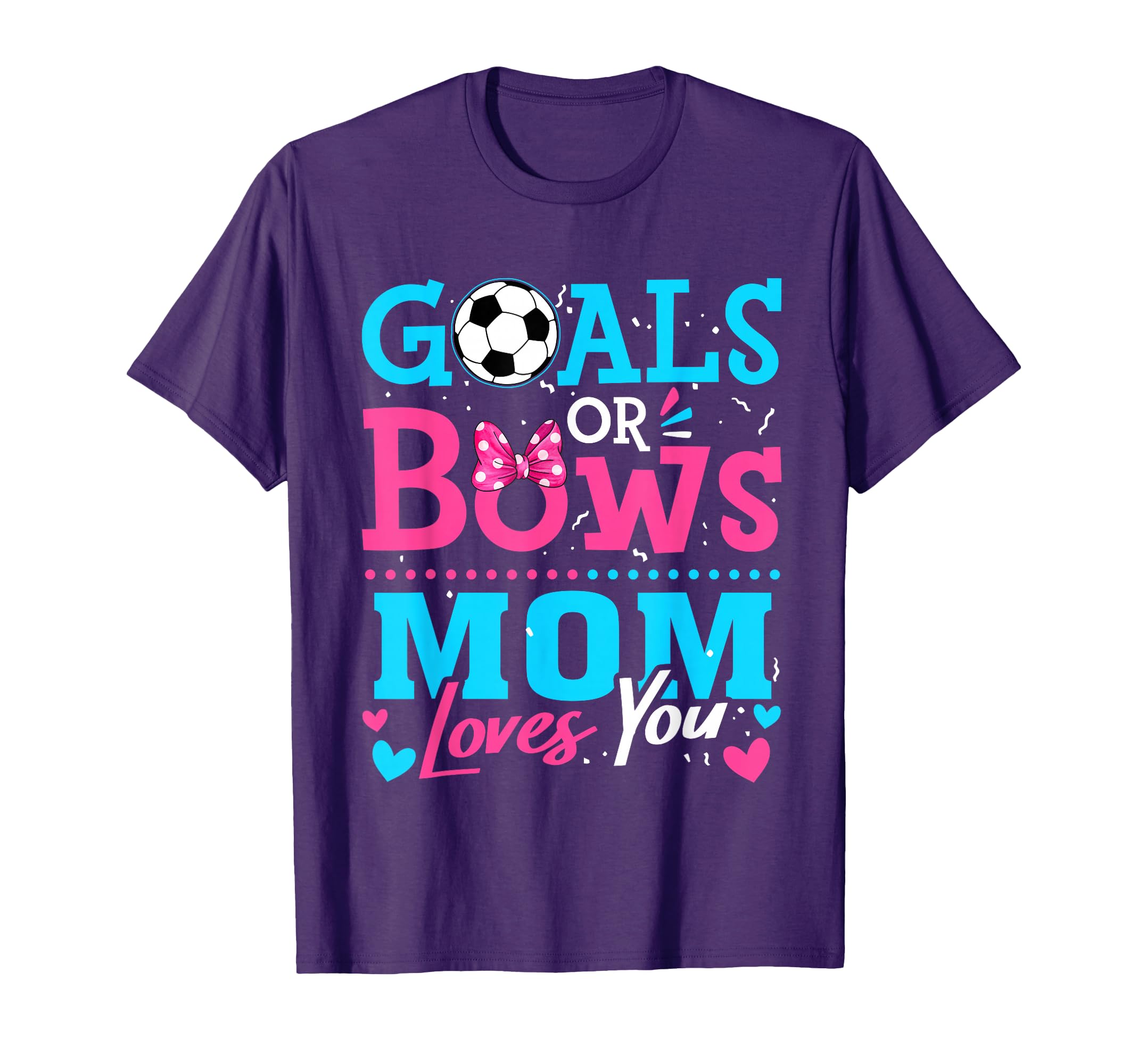 Gender Reveal Goals Or Bows Mom T-Shirt - Minimalist Print for Adults