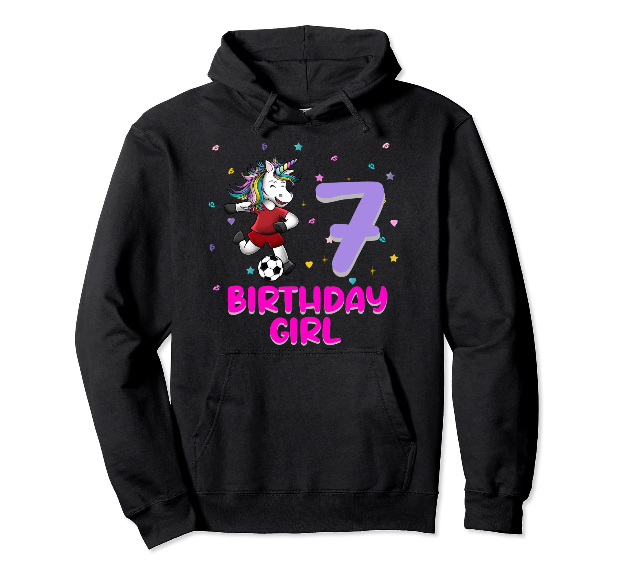 Unicorn Soccer 7Th Birthday Love Funny 7 Hoodie - Unique Graphic Men Women