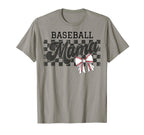 Baseball Mama Checkered Baseball Mom T-Shirt - Streetwear Style for Adults