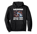 Warning Soccer Mom Will Yell Loudly Soccer Hoodie - Graphic Print Unisex