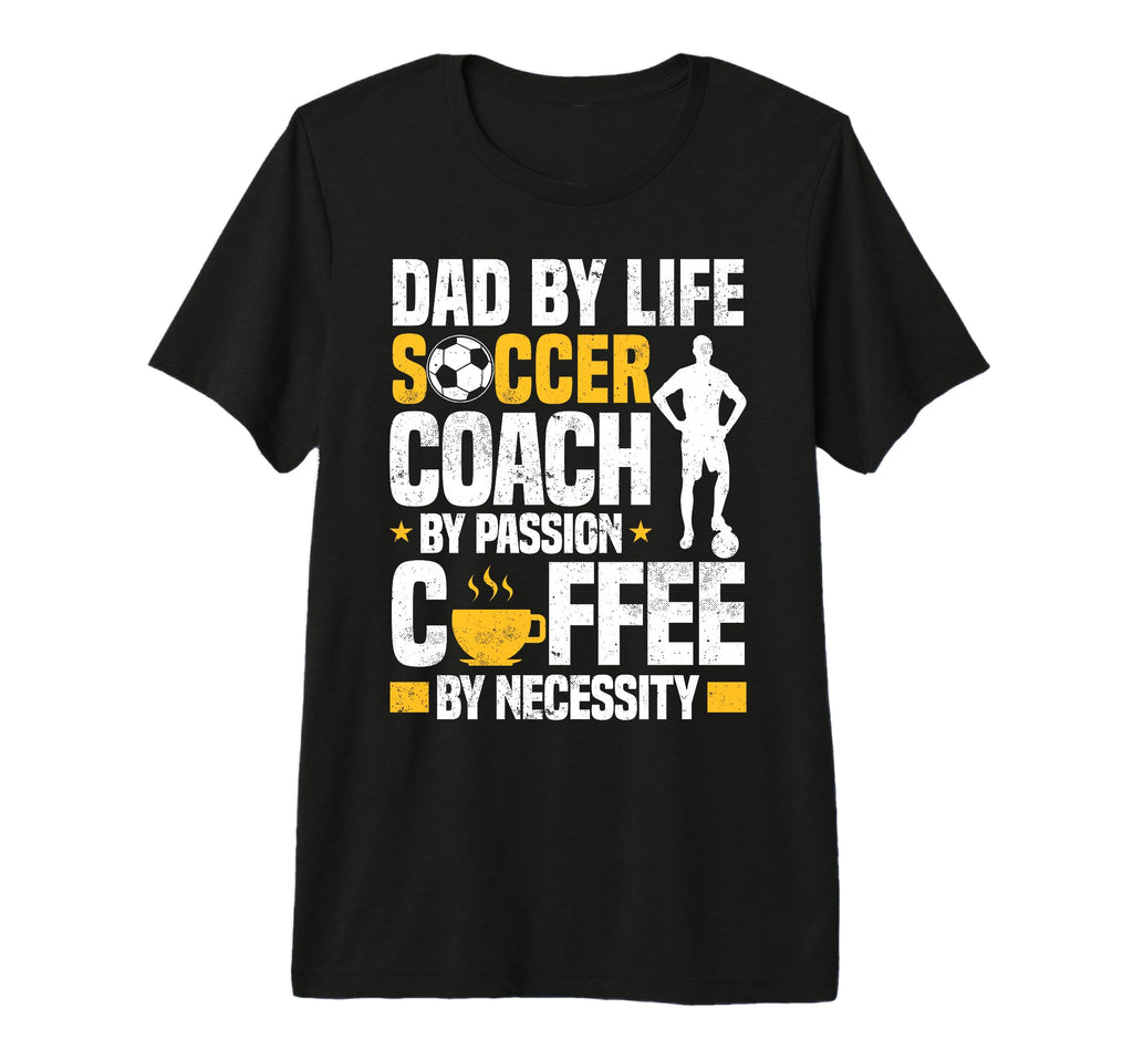 Dad Soccer Coach Coffee Lover Tri T-Shirt - Minimalist Print Men Women