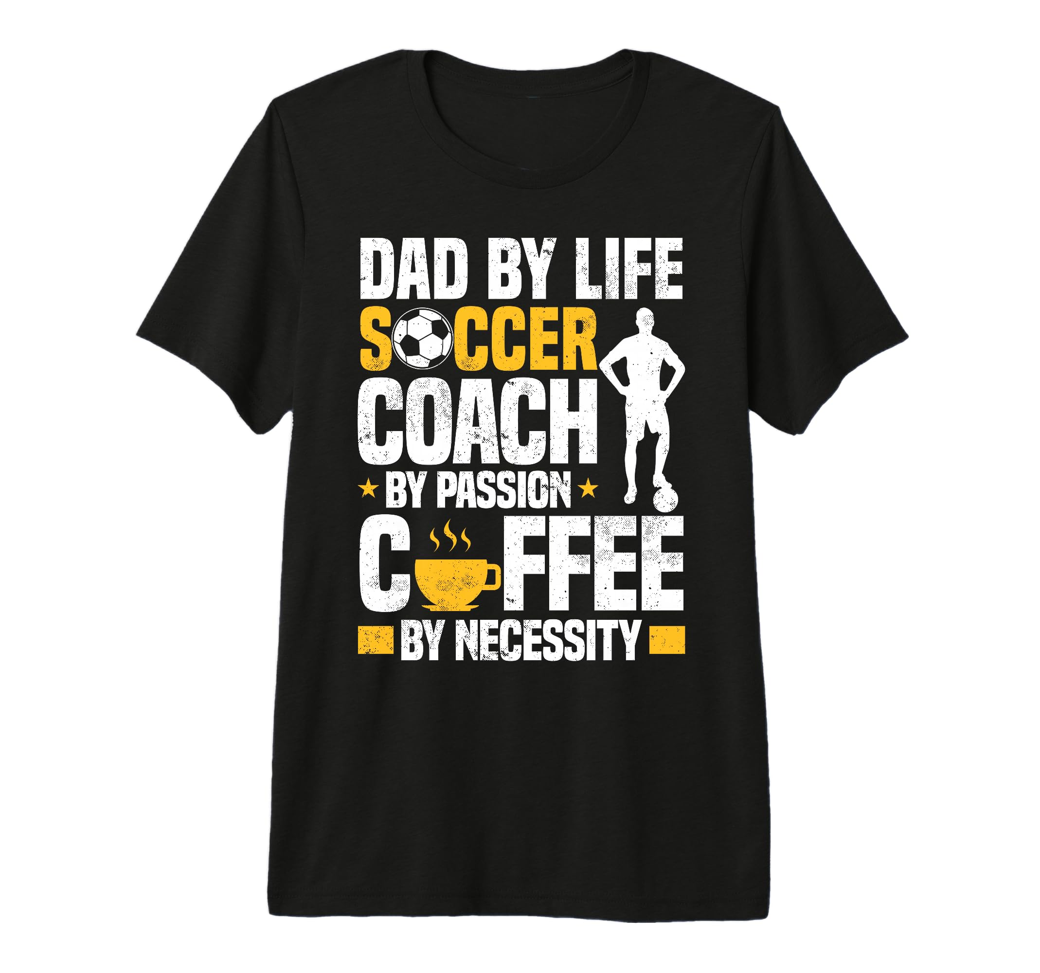 Dad Soccer Coach Coffee Lover Tri T-Shirt - Minimalist Print Men Women